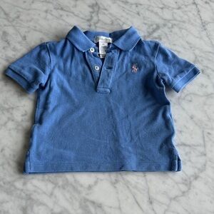 Ralph Lauren Light Blue Polo Shirt with Pink Pony
